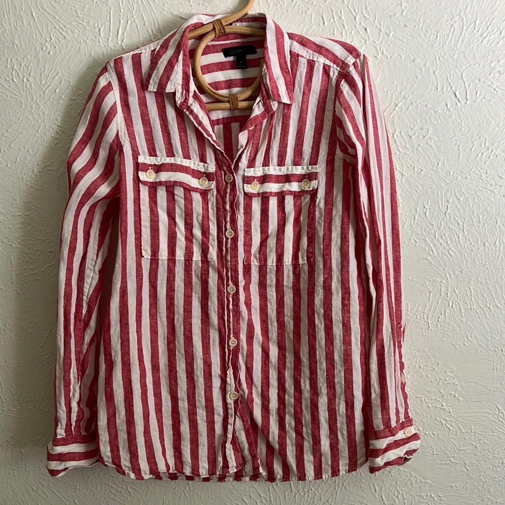 J.Crew linen button down top